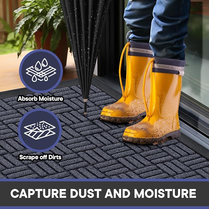 Mibao Front Door Mat, Heavy Duty Durable Welcome Mat