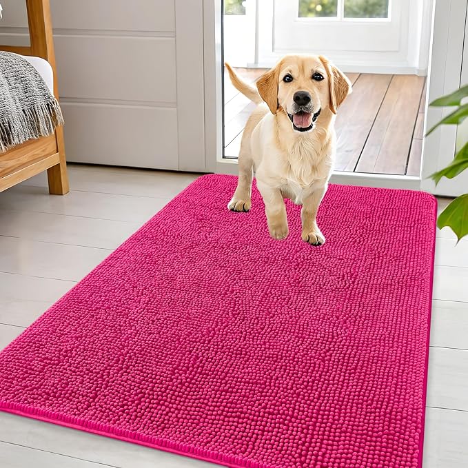 OLANLY Dog Door Mat for Muddy Paws 44x32, Absorbs Moisture and Dirt, Absorbent
