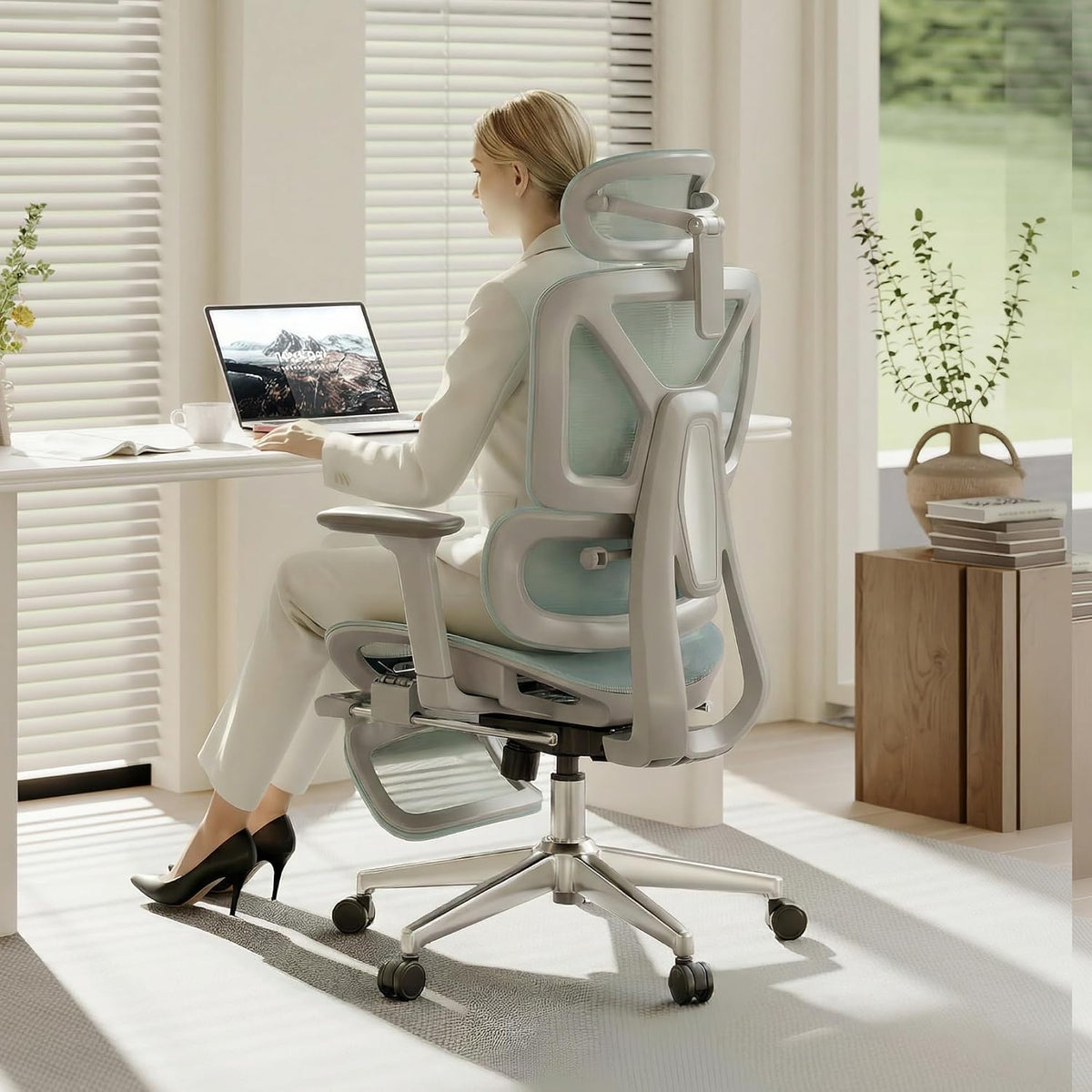 FLEXISPOT ErgoX Premium Ergonomic Office Chair Blue-FT