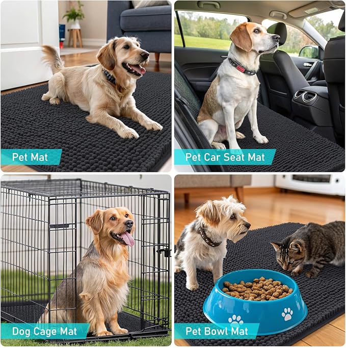 OLANLY Dog Door Mat for Muddy Paws 47x20, Absorbs Moisture and Dirt, Absorbent