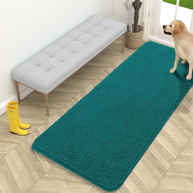 OLANLY Dog Door Mat for Muddy Paws 59x24, Absorbs Moisture and Dirt, Absorbent