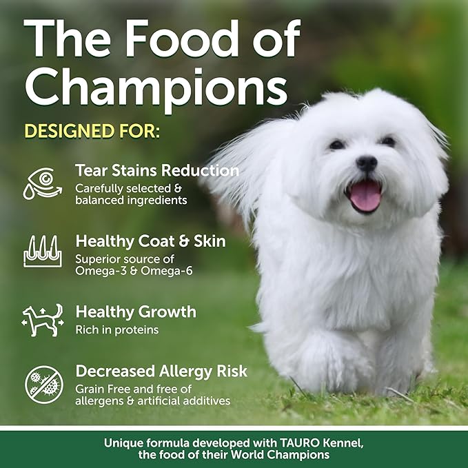 Nature's Protection Superior Care White Dogs Grain-Free Dry Dog Food - High Protein, Tear Stain Dog Food for Small & Mini Breeds Light Coated Adult Dogs, Fresh Pet Meal, Herring, 3.3 lb