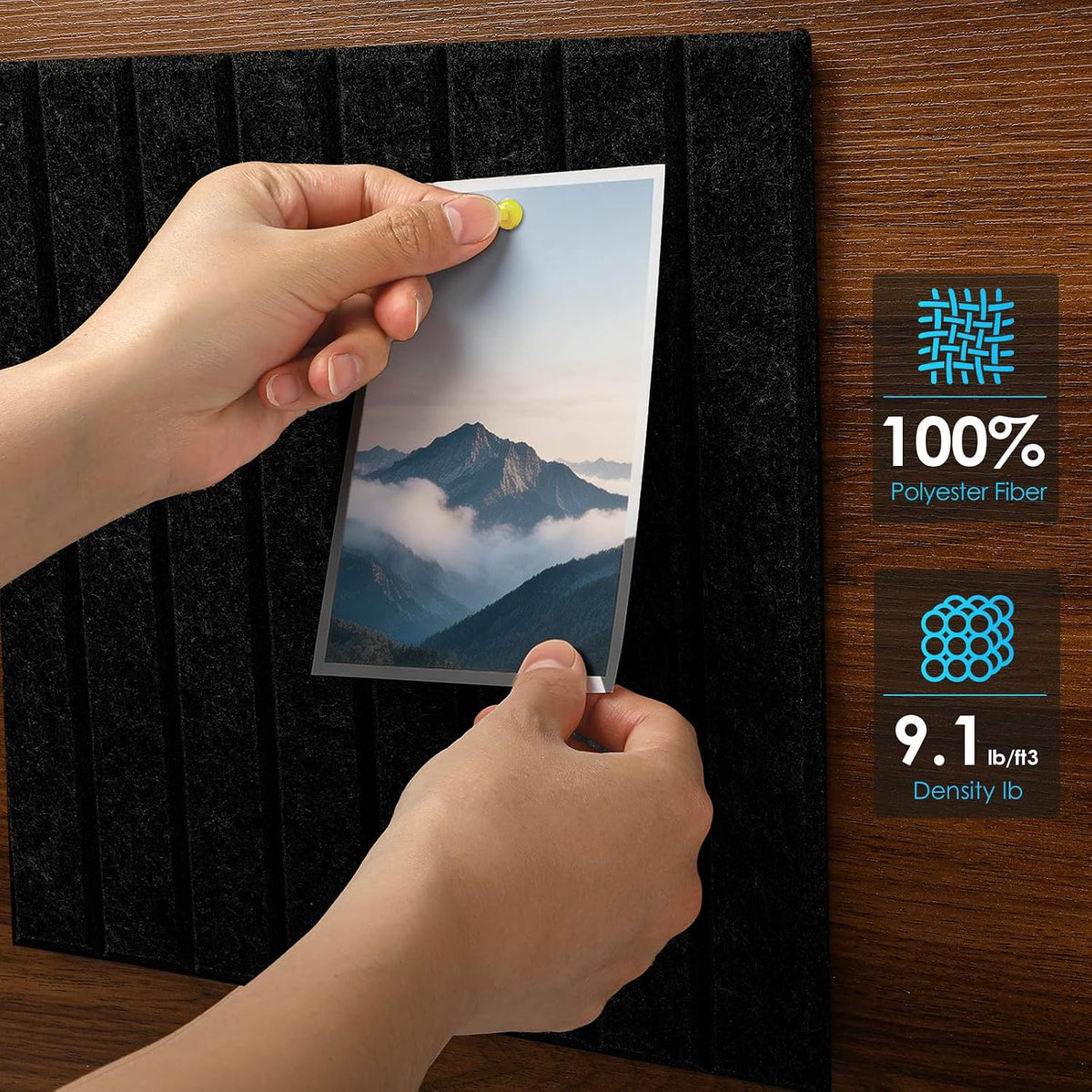 Large Bulletin Board 59" X 36" Cork Boards for Wall Alternative 15 Pack Black Fine-Stripe Felt Bulletin Board 96 Safe Adhesive 35 Push Pins for Office School Home Room Decor