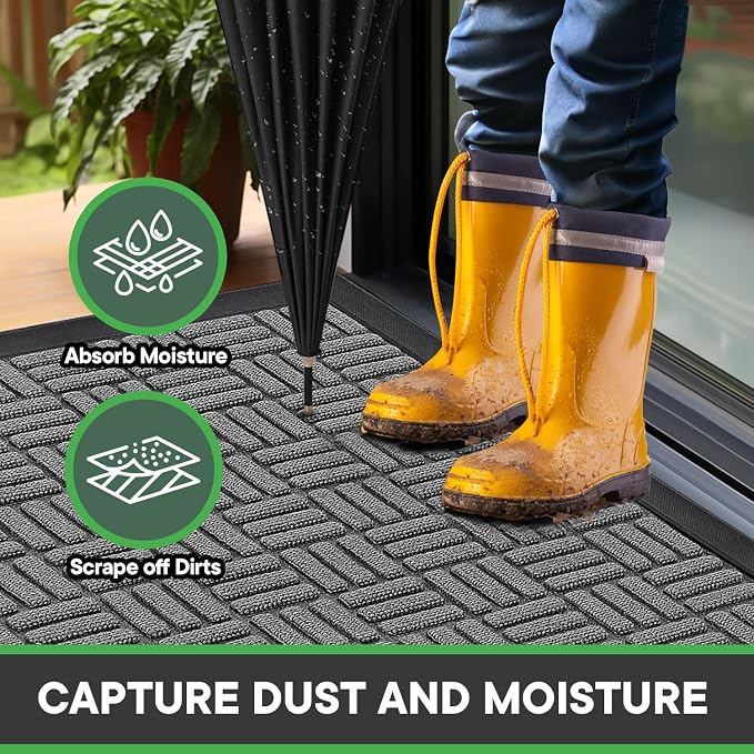 Mibao Front Door Mat, Heavy Duty Durable Welcome Mat