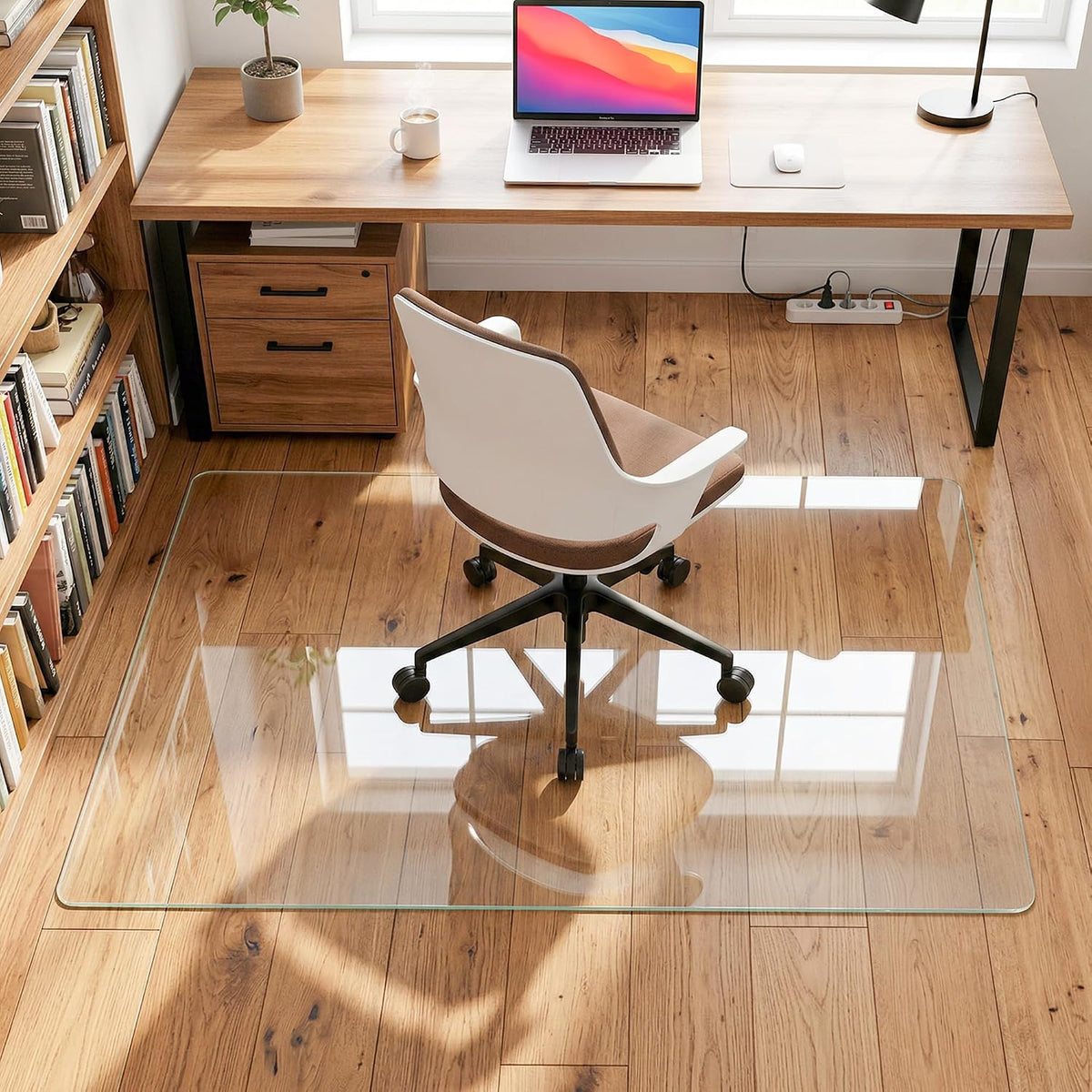 30"x55" Tempered Glass Office Chair Mat for Carpet & Hardwood Floor