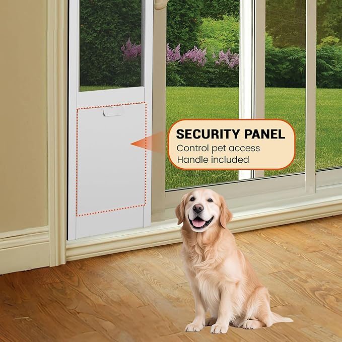 Dog Door for Sliding Glass Door Insert, Height Adjustable from 44" to 84"