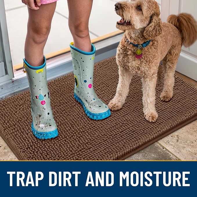 Smiry Dog Door Mat for Muddy Paws 59x24, Absorbent Dirt Trapper, Non-Slip
