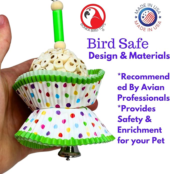 Bonka Bird Toys 1925 Cake Natural Sola Shred Forage Chew Treat Parrot Parrotlet Budgie Cockatiel Parakeets and Other Similar Birds