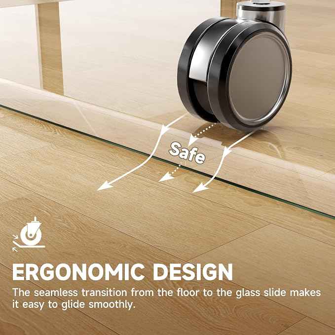 50“ x 44” Beveled Edge Glass Chair Mat