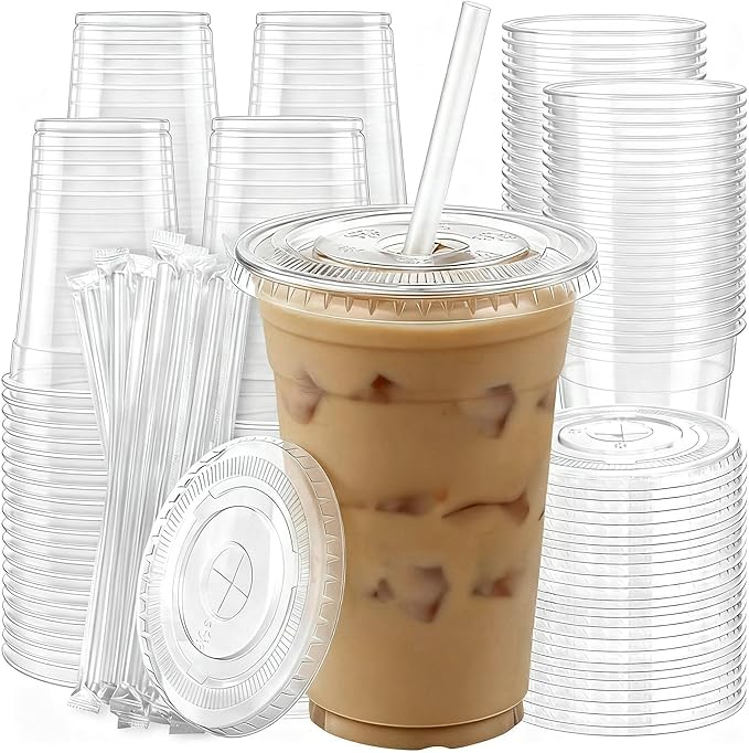 100 Pack 16 oz Plastic Cups