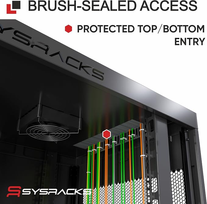Sysracks 18U Wall Mount Server Rack Cabinet, 19” Locking Network Rack, 24” Deep