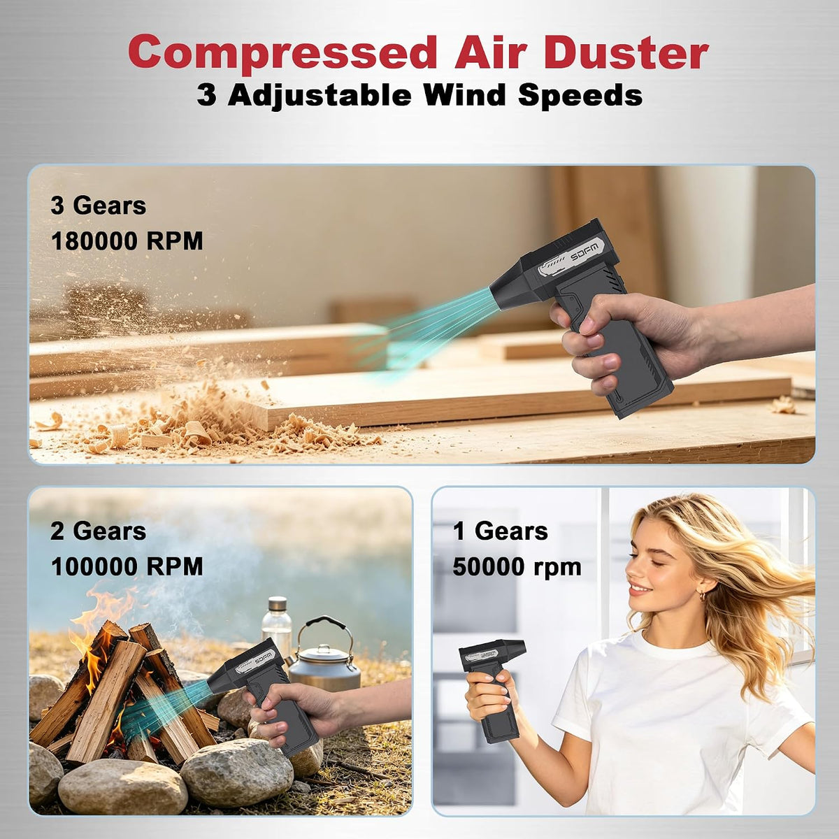 Compressed Air Duster,180,000RPM High Speed brushless Motor Mini Blower