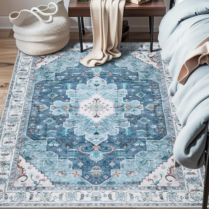 SERISSA Area Rug 3x5 Boho Blue Rugs