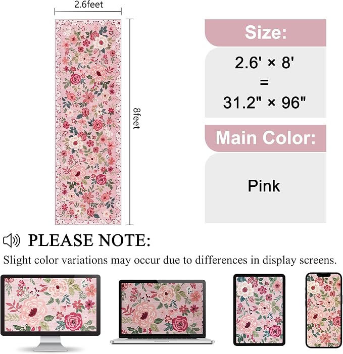 DUKINO 2.6x8 Kitchen Runner Rug