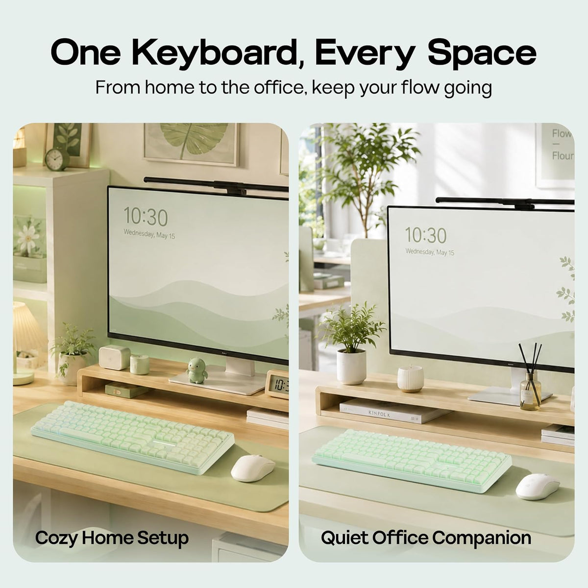 MechLands M108 100% Full Size Silent Office Keyboard with Number Pad