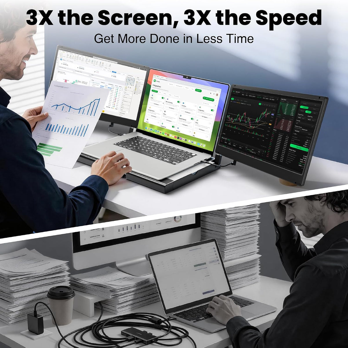 CIDETTY Upgraded Laptop Screen Extender Portable Monitor, 14" 1080P FHD IPS Screen,Monitor Extender for Laptop,Fit for 13-17" Laptops, Plug & Play Compatiable with Wins/Mac/Android/Switch