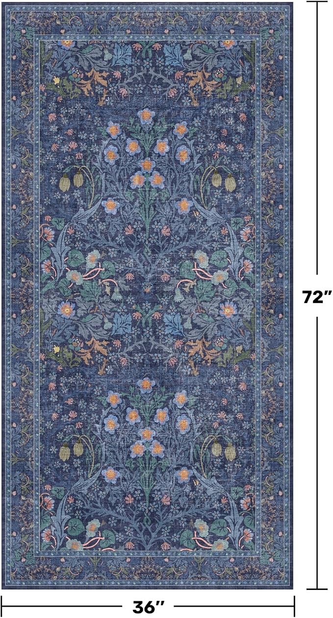 Vintage Dark Blue 3x6 Area Rugs