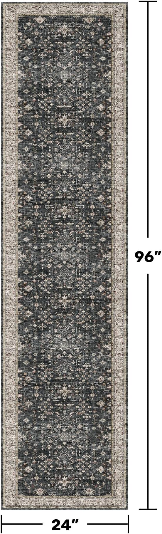 Black Washable 8ft Long Runners