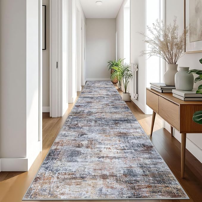 IOHOUZE Abstract Runner Rug 3x18 Ft Washable Runners