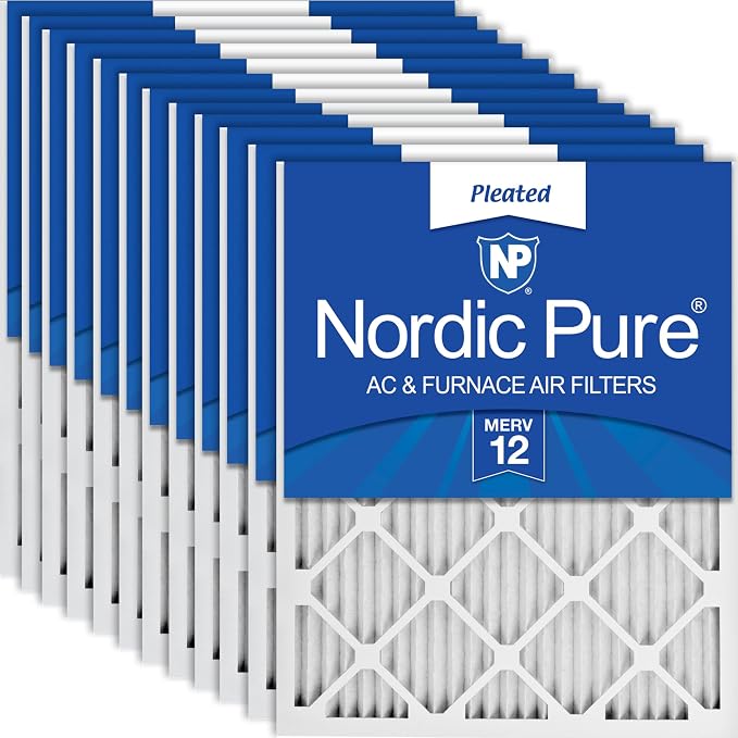 Nordic Pure 16x20x1 Pleated MERV 12 Air Filters 12 Pack
