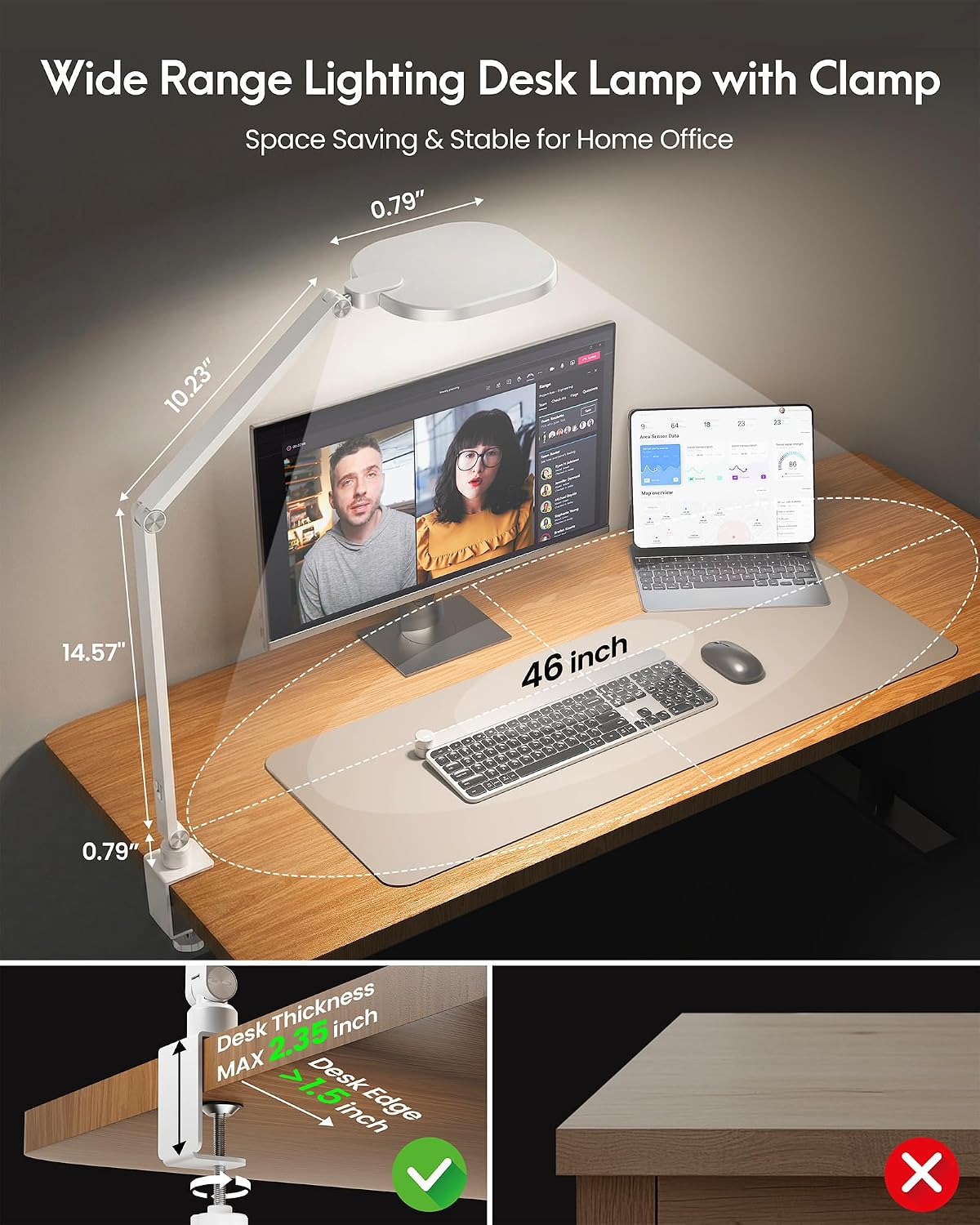 LitONES Video Conference Lighting for Computer, Zoom, Video Recording,White