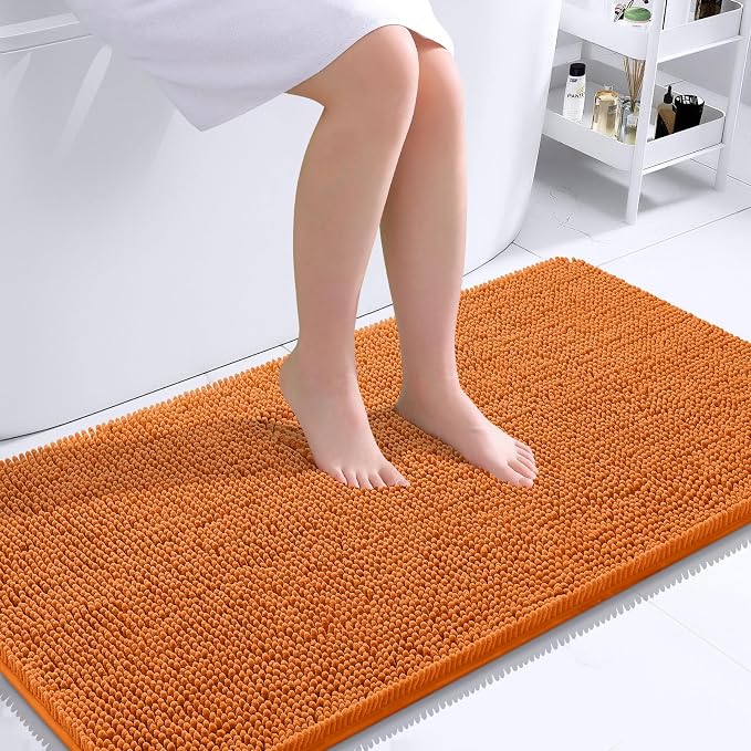 OLANLY Large Bathroom Rugs 40x24, Extra Soft Absorbent Chenille Bath Rugs