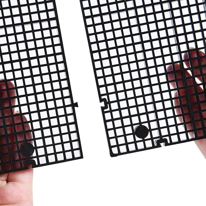 ALEGI Plastic Grid Divider Tray Egg Crate Louvre Aquarium Fish Tank Bottom Isolation with Bracket (4pcs Black)