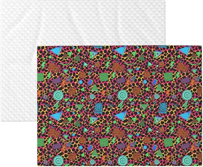 Reversible Plush Dot Pet Blanket, Geometric Checkered Zebra Tiger Leopard Print Hot Pink Vintage Retro 80S 90S, Ultra Soft Two Sided Throw for Dogs Cats Home Use Comfort