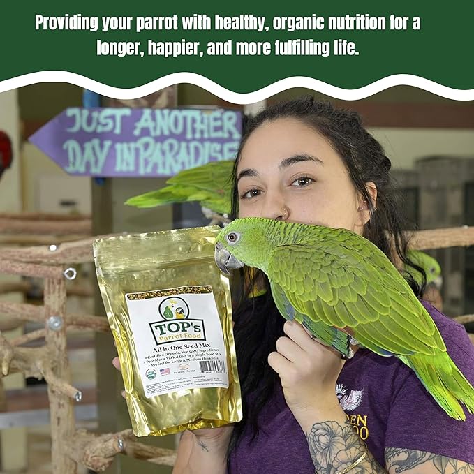 TOP's All in One Seed Mix for Large Birds, Non-GMO, Peanut Soy & Corn Free, USDA Organic Certified, 5 lb