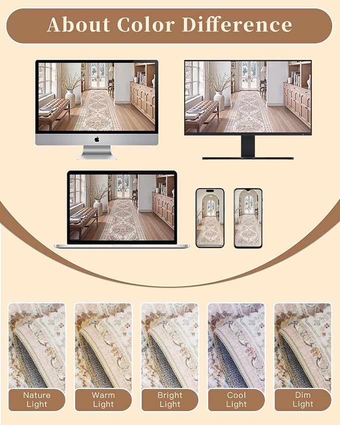 Madane Runner Rugs for Hallway 2x10 Long Washable Non-Slip Hallway Runner Rug
