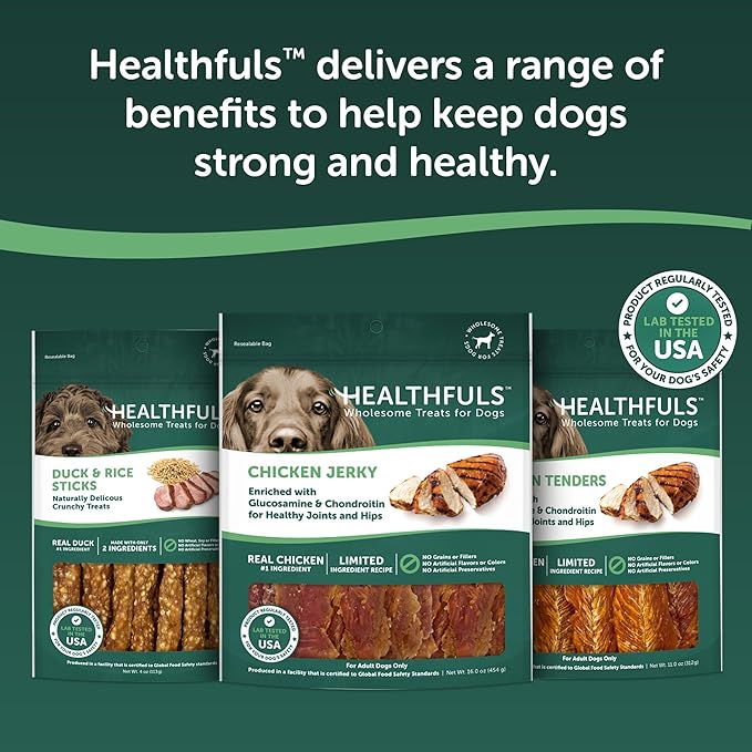 Healthfuls Chicken Jerky Dog Treats with Glucosamine & Chondroitin, 16oz