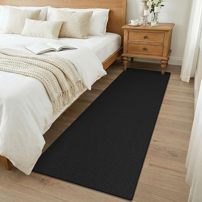 KOZYFLY Black 2x7 Washable Kitchen Runner Rug, Non Slip Runners