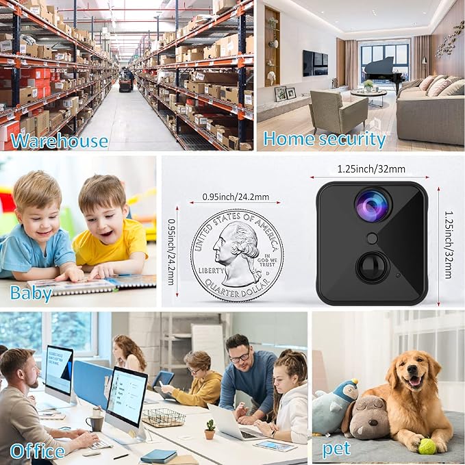 2026 Upgraded 4K Security Camera, Mini Nanny Cam for Home with Free Cloud Storage,WiFi Camera,Long Battery Life, Motion Detection,Remote Viewing,Wireless Camera for Pet/Baby/Nanny Surveillance