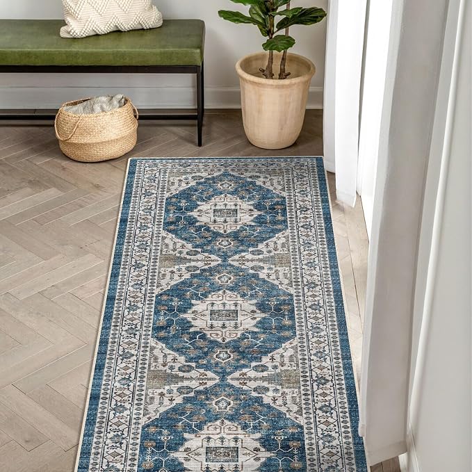 2x5 Washable Hallway Runner Rug: Indoor Farmhouse Entryway Kitchen Rugs