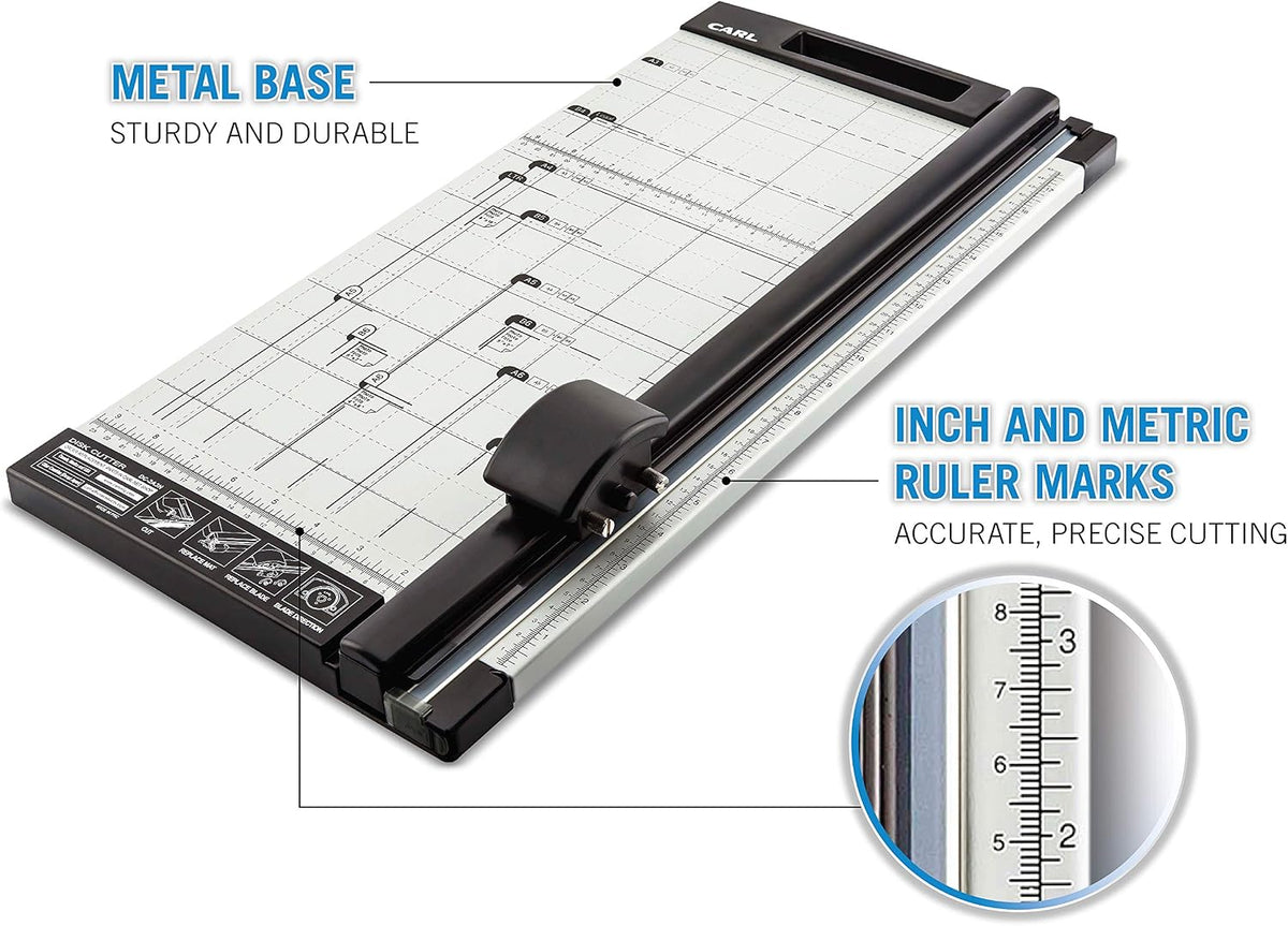 Carl 18 inch DC-2A3N Premium Rotary Paper Trimmer, Metal Base, 15 Sheet Cutting Capacity.