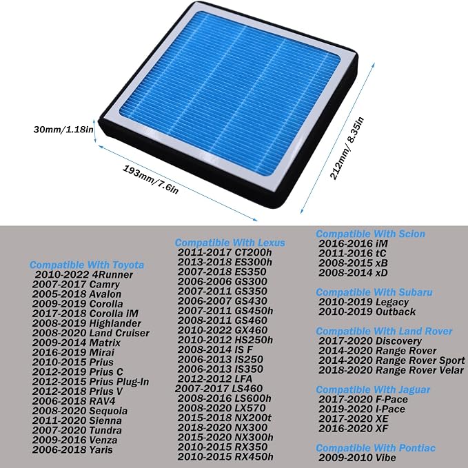 CF10285 Cabin Air Filter Compatible