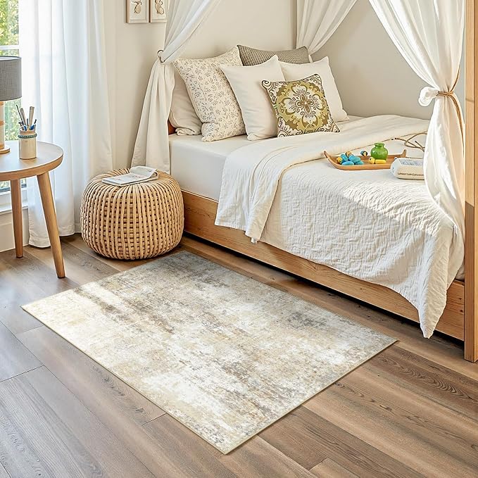 RELEANY Washable Area Rugs 3'x5' Non-Slip Modern Abstract Soft