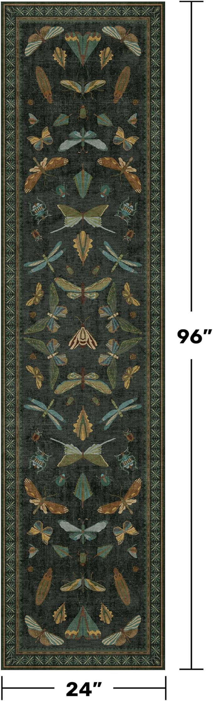 Washable Insect 2x8 Long Runner Rug