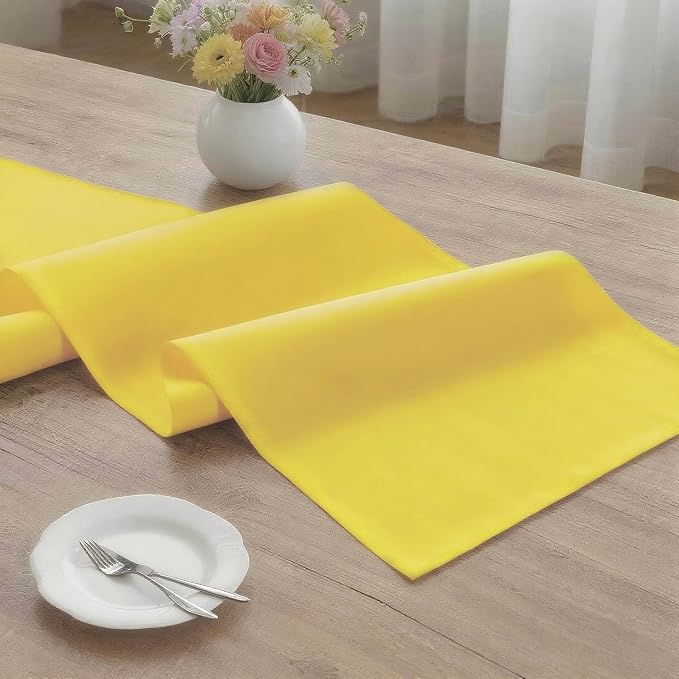 MEANMOY Yellow Table Runner 36 Inches Long Waterproof Table Runners | Washable