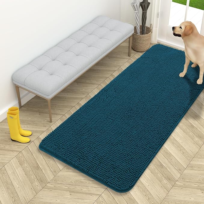 OLANLY Dog Door Mat for Muddy Paws 54x24, Absorbs Moisture and Dirt, Absorbent