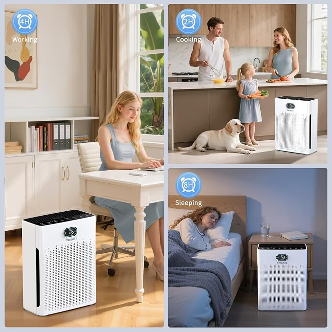 Air Purifiers for Home, PM 2.5 Air Quality Monitor Cover Up to 2200 Ft²