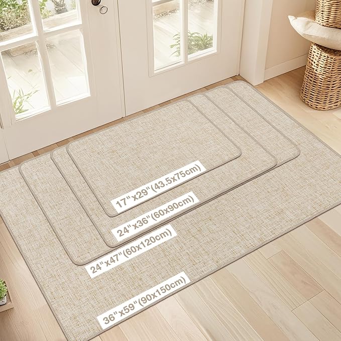 LEKEEPGO Ultra Thin Indoor Door Mat 17"x29", Low-Profile Door Mat Indoor