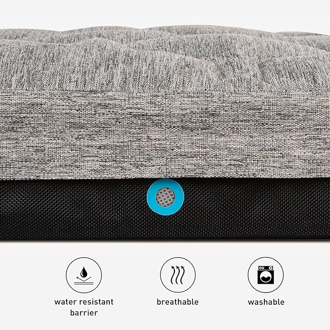 Bedgear Performance Dog Bed - Extra Large - Durable Pet Bed with Washable Cover - Removable Pad for Travel