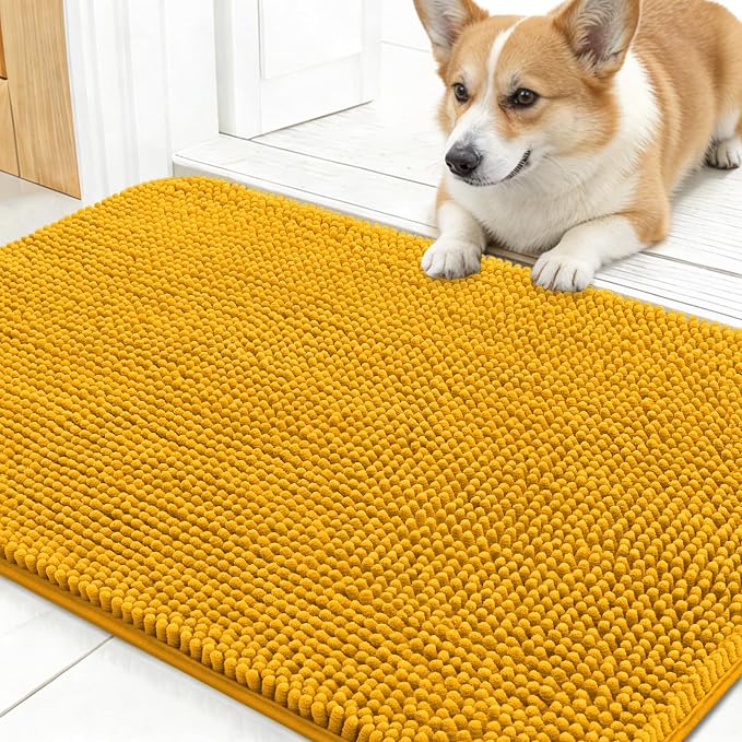 OLANLY Dog Door Mat for Muddy Paws 24x16, Absorbs Moisture and Dirt, Absorbent