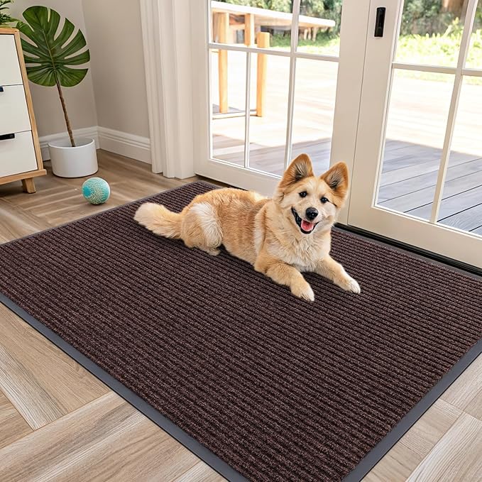 OLANLY Front Door Mat Indoor Outdoor Entrance, Waterproof Heavy Duty Doormat