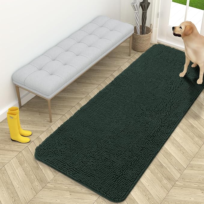 OLANLY Dog Door Mat for Muddy Paws 59x24, Absorbs Moisture and Dirt, Absorbent