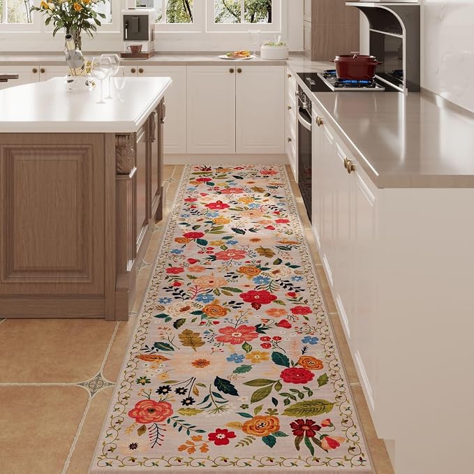 Rugcomf Washable Kitchen Runner 2'7"x12'
