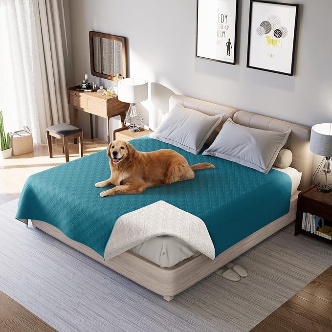 Waterproof Dog Bed Covers for Couch Protection, Water-Resistant Soft Dog Pet Blanket Anti-Slip Dog Blanket for Bed, for Furniture Bed Couch Sofa (Deep Blue,30x70inch)