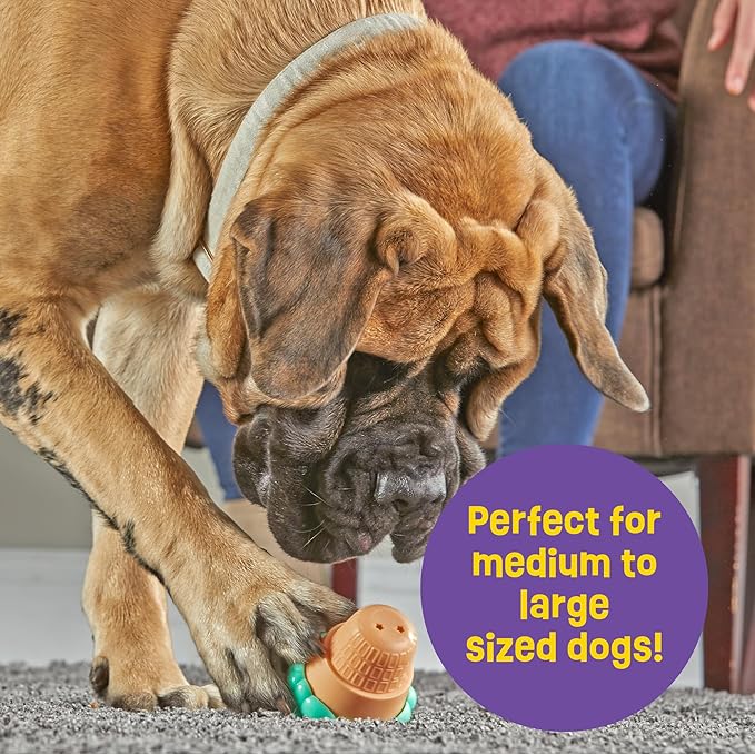 Brightkins Large Ice Cream Cone Treat Dispensers for Dogs - Interactive Dog Toys for All Breeds, Gifts for Dogs (Pack of 2)