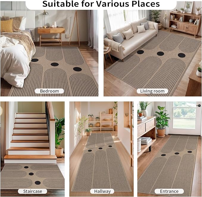 Tangsoo Rainbow Easy Jute Rug 2x5 Washable Kitchen Runner